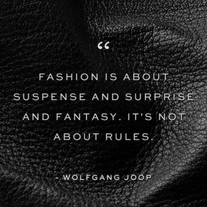 Dress to entertain yourself.